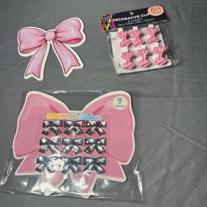 3 pc NEW Pink Bow Themed Novelty Set NWT